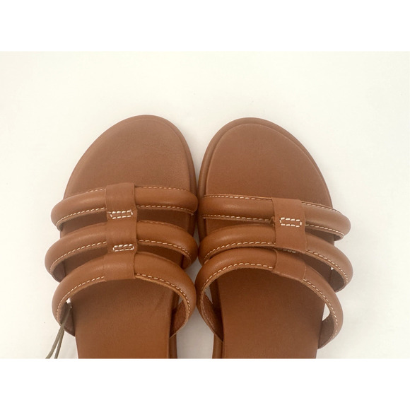 Olukai Tiare Slide Sandals 8 Fox Brown Leather Cushioned Comfort Support - NWT - Picture 6 of 11